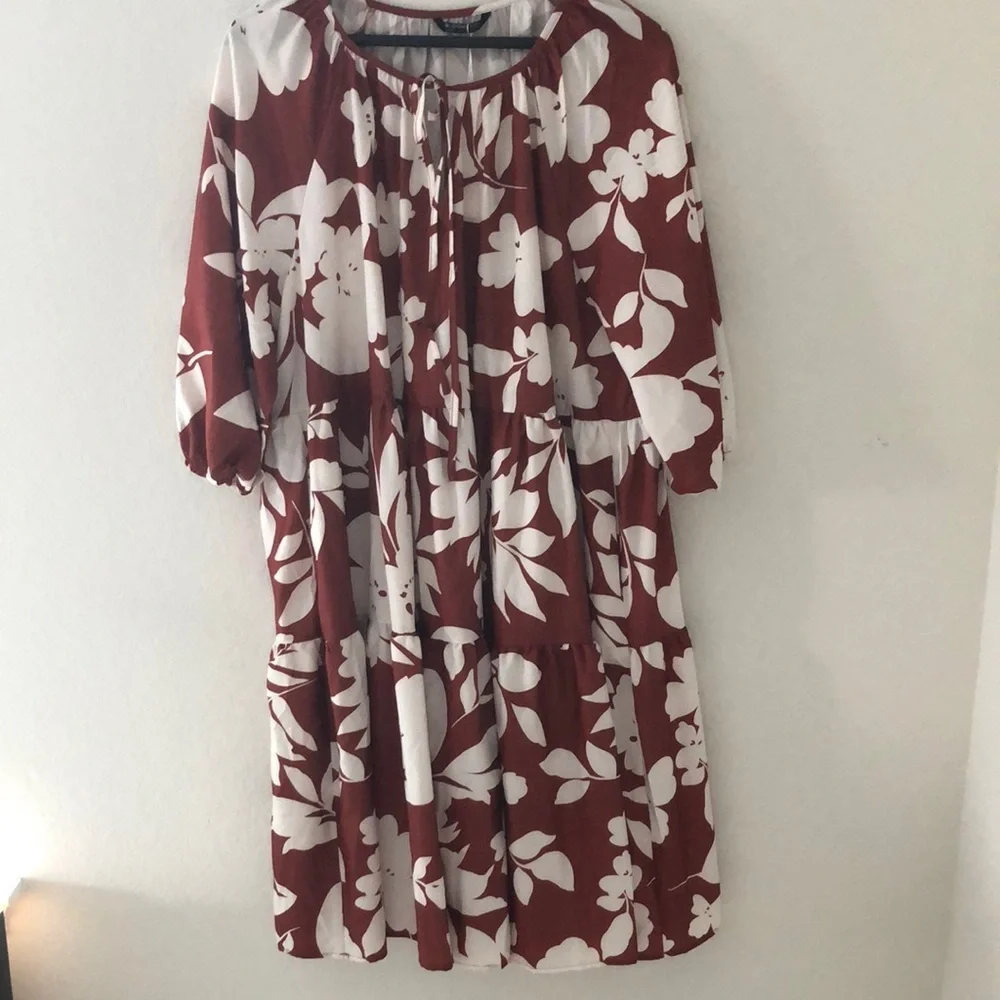 COPY - BloomChic Burnt Orange/White Dress w/pockets 18-20 NWT - Picture 8 of 13